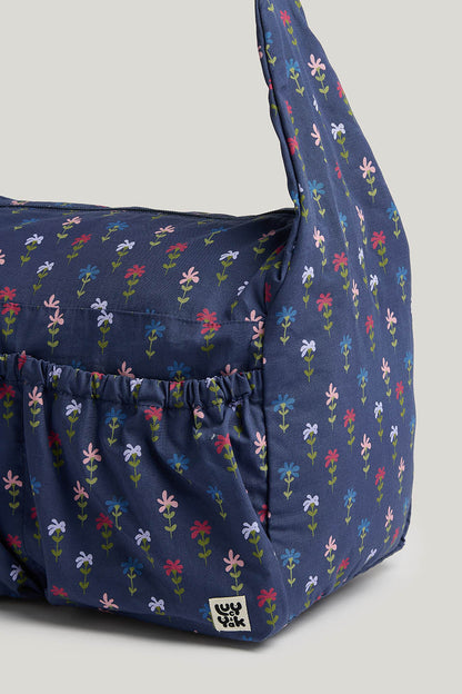 Liza - Crossbody Bag in Navy Tulips