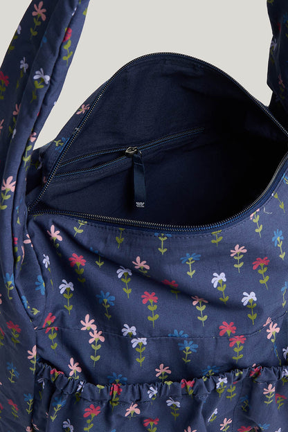 Liza - Crossbody Bag in Navy Tulips