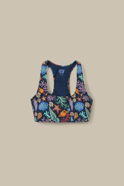 Morella - Racerback Bikini Top in Shell Print