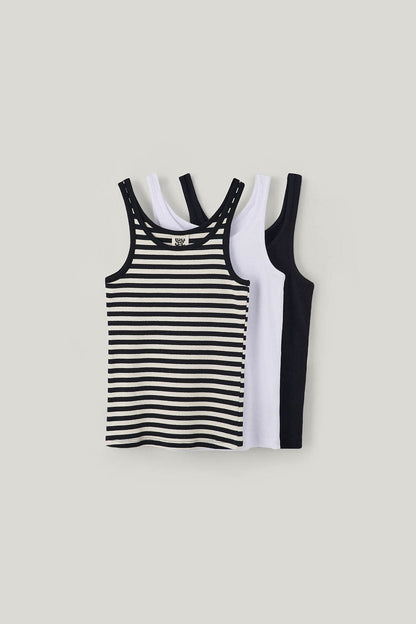 Tully - 3 Pack of Cotton Strappy Vests