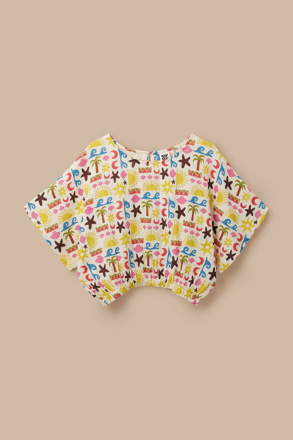 Zamora - Cotton Top in Coastal Beach Tile Print