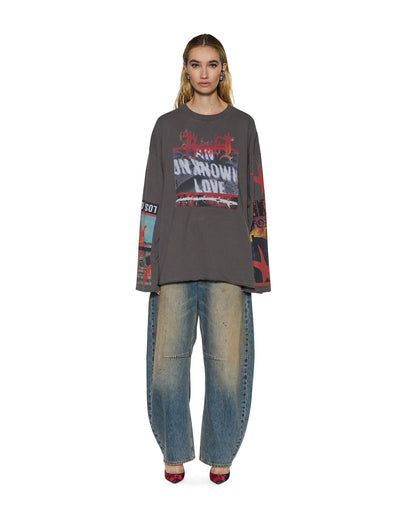 ALTAR LS BOYFRIEND TEE CHARCOAL