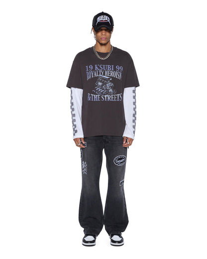 ENGINE LS LAYER TEE FADED BLACK