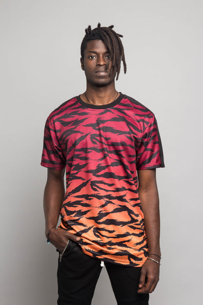 Dip Dye Gradient Tiger T-Shirt