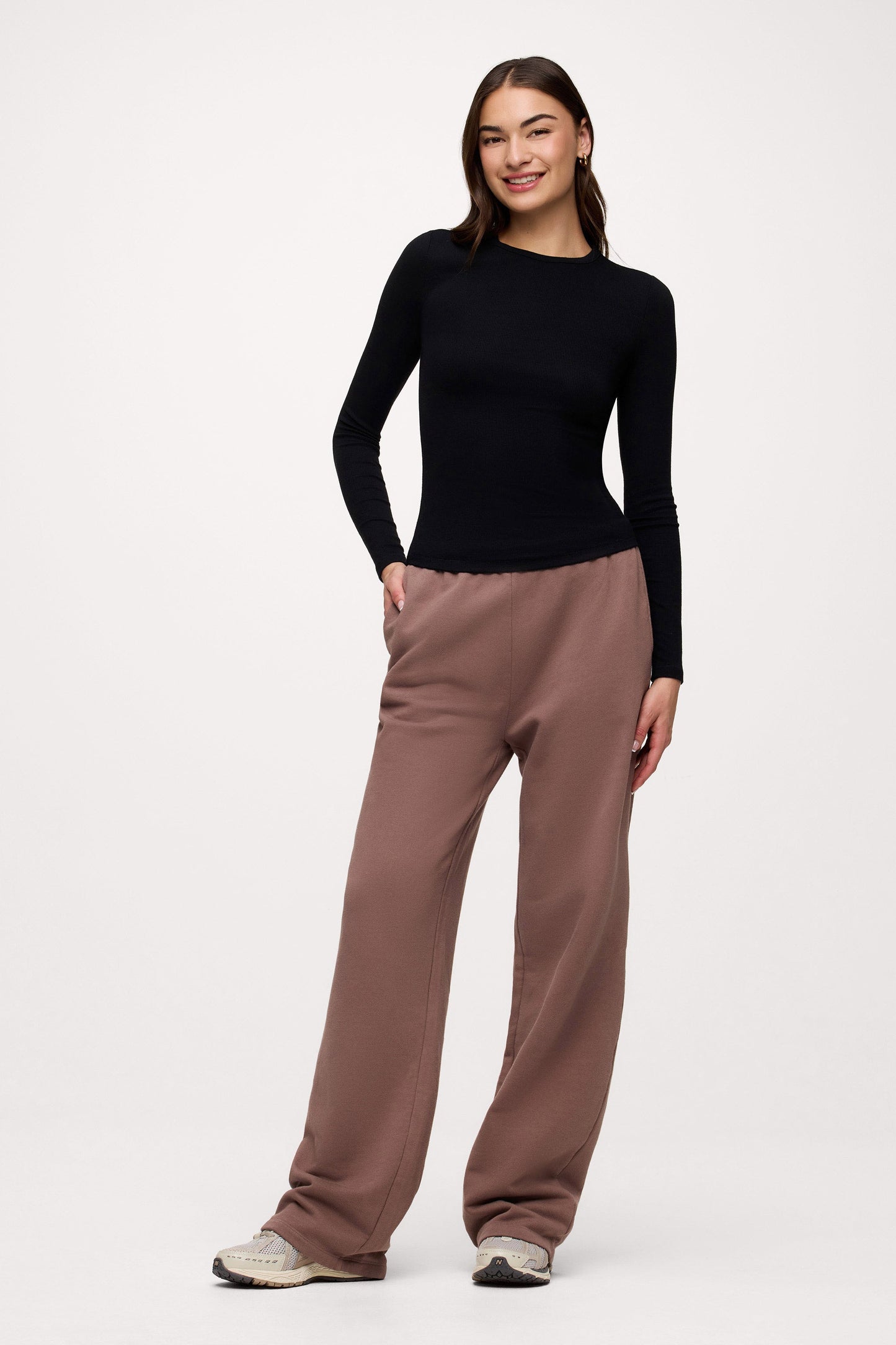 Slinky Rib Long Sleeve Shirt | Black