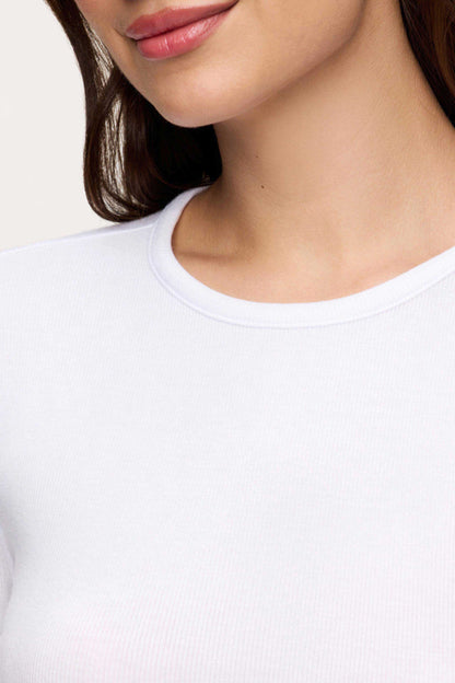 Slinky Rib Long Sleeve Shirt | White