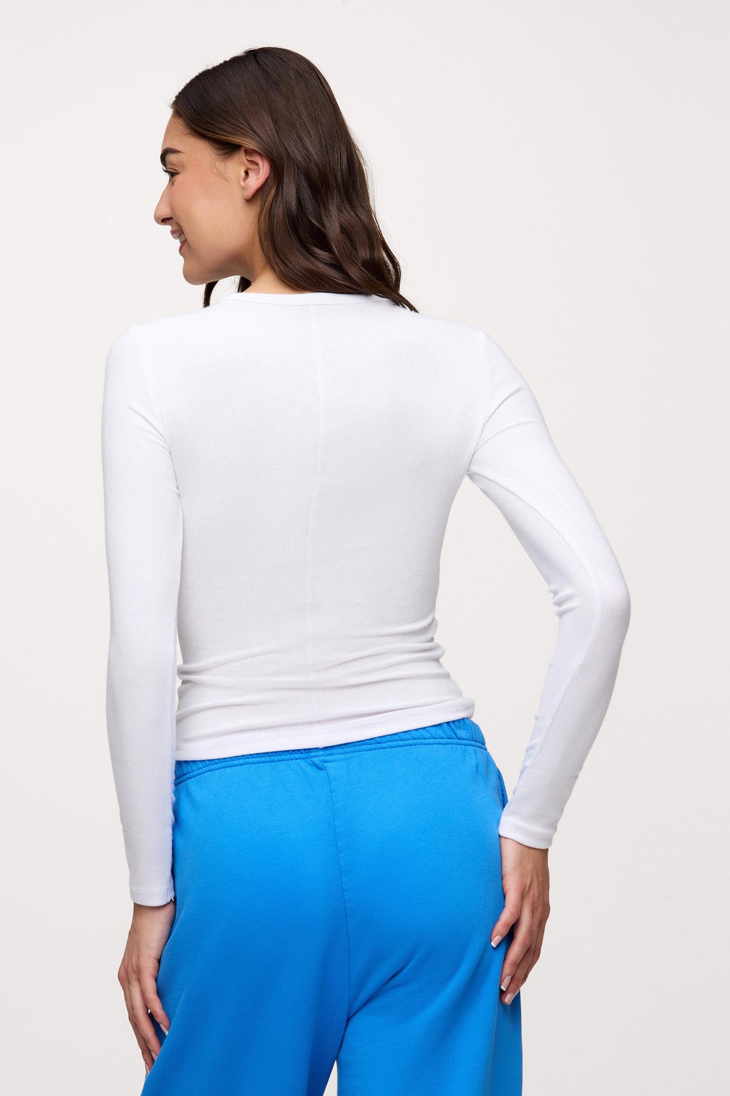 Slinky Rib Long Sleeve Shirt | White