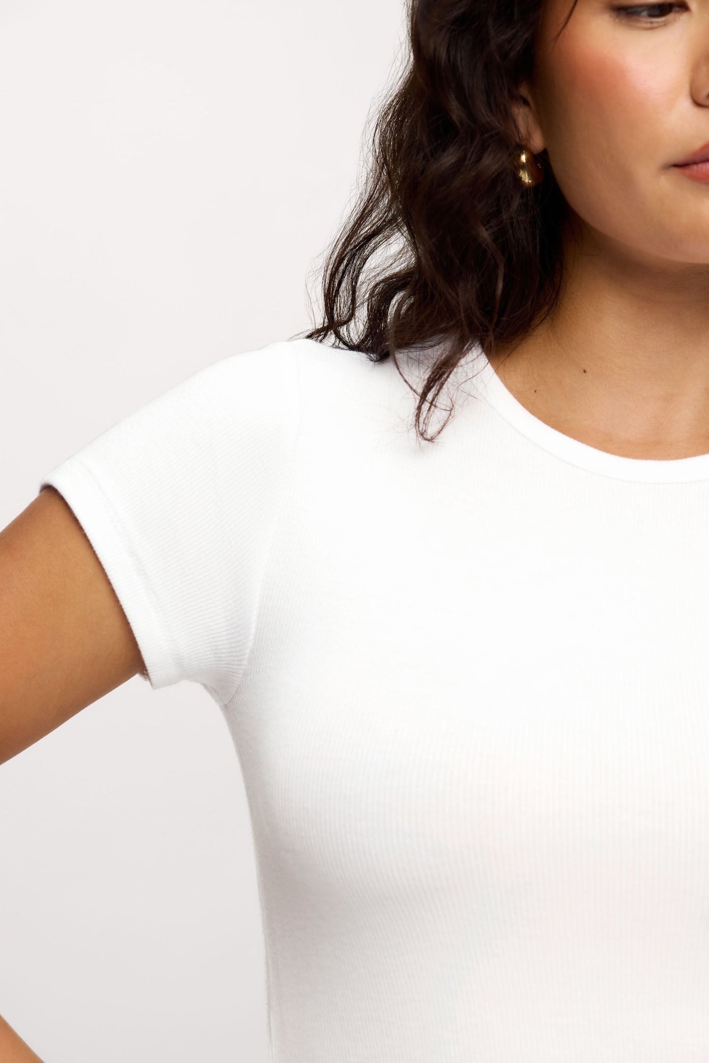 Slinky Rib Tee | White