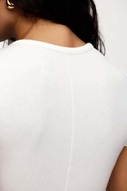 Slinky Rib Tee | White