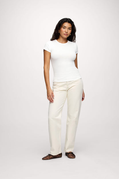 Slinky Rib Tee | White