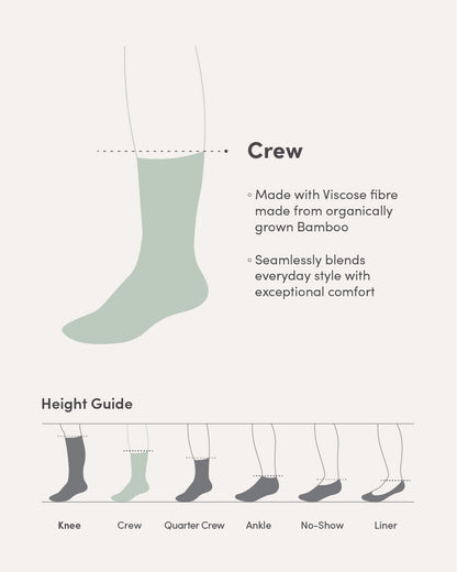 Ribbed Crew Socks - Moss