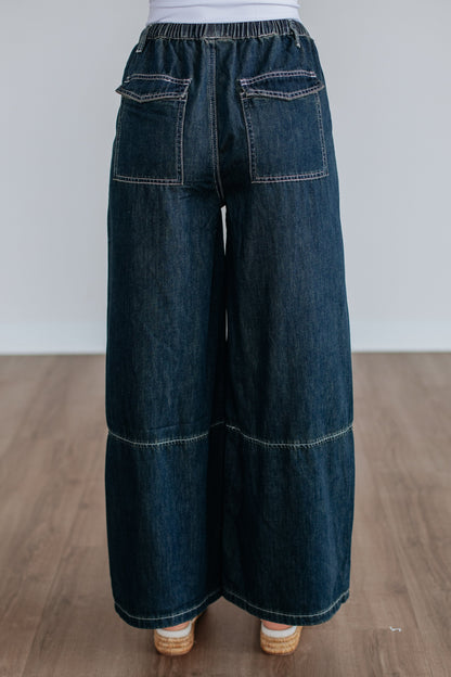 Twila Wide Leg Pants - Dark Wash