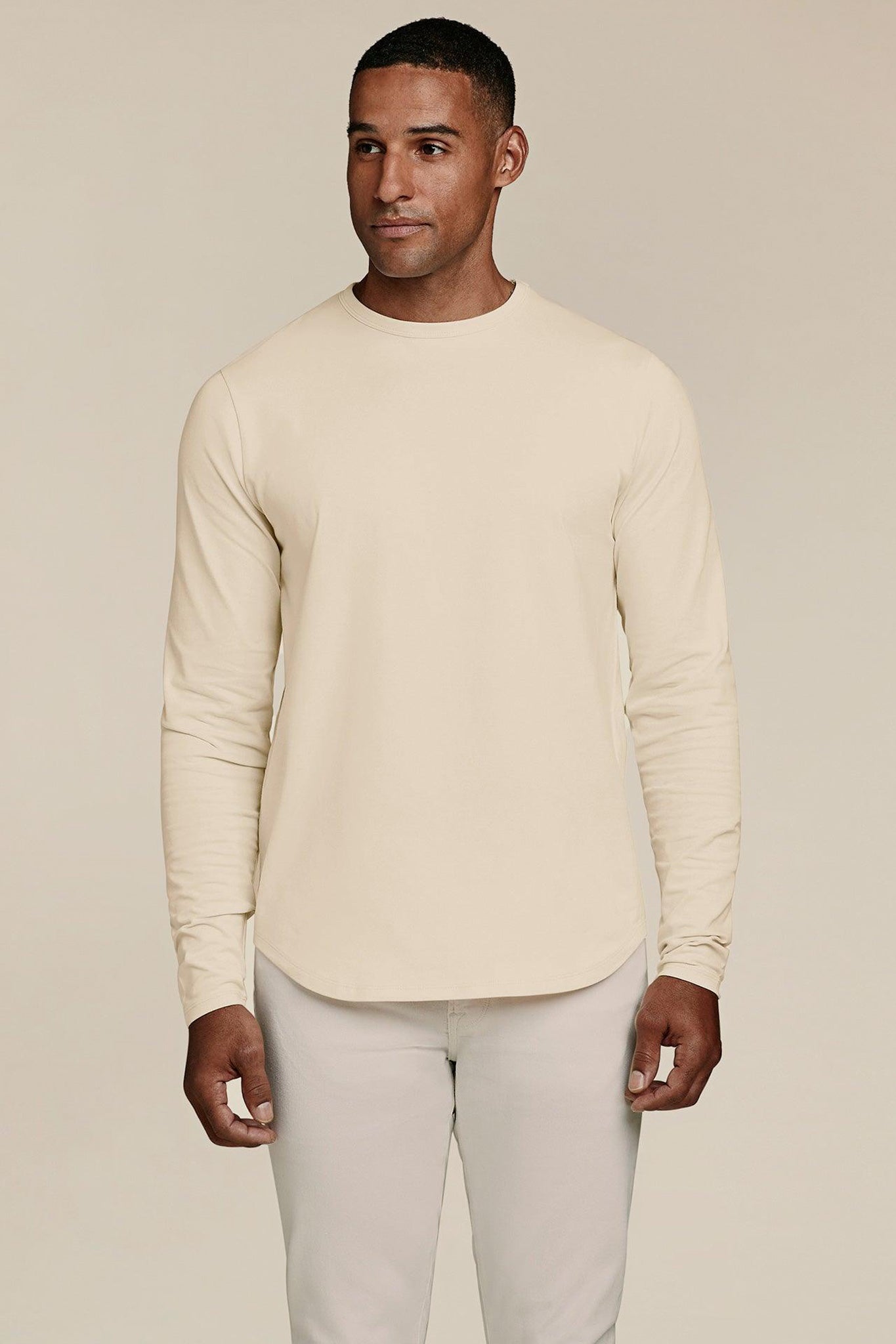 Long Sleeve Curved Hem T-Shirt